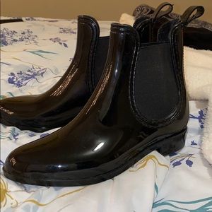 Glossy Black Booties